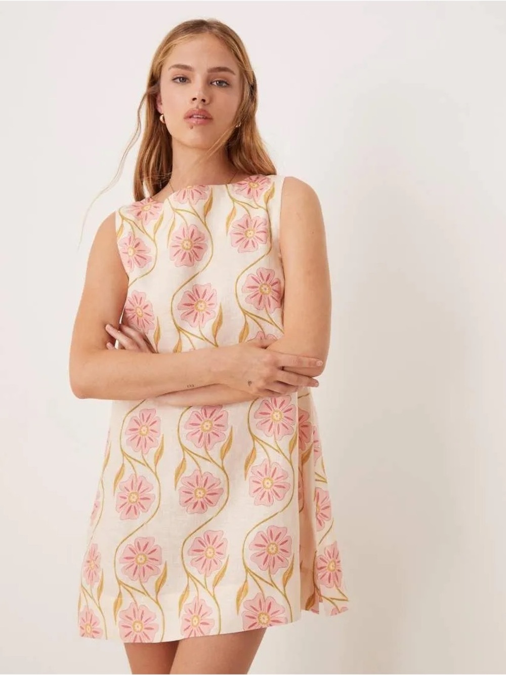 Red Dress Boutique Reminiscence Pink Floral Shift Dress sz L